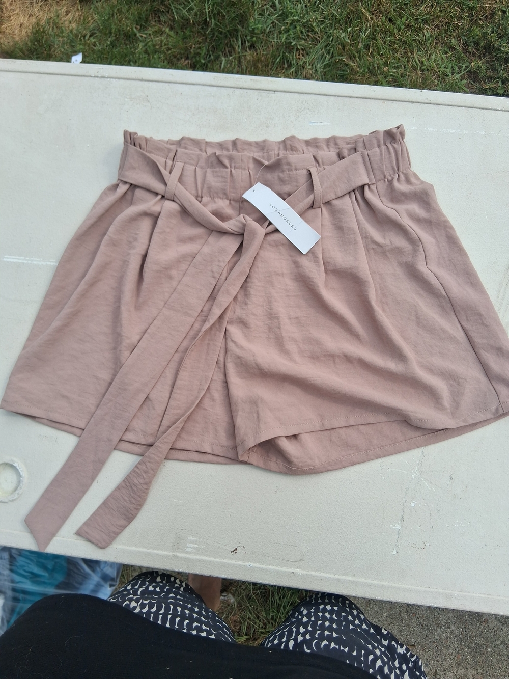 Timing Blush Paperbag Tie Shorts